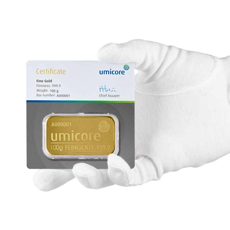 100 gram goudbaar Umicore