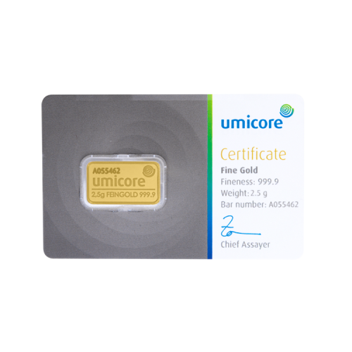 2,5 gram goudbaar Umicore