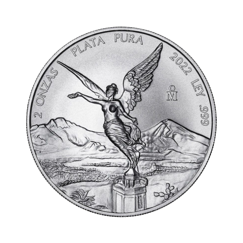 2 troy ounce zilveren Mexican Libertad munt