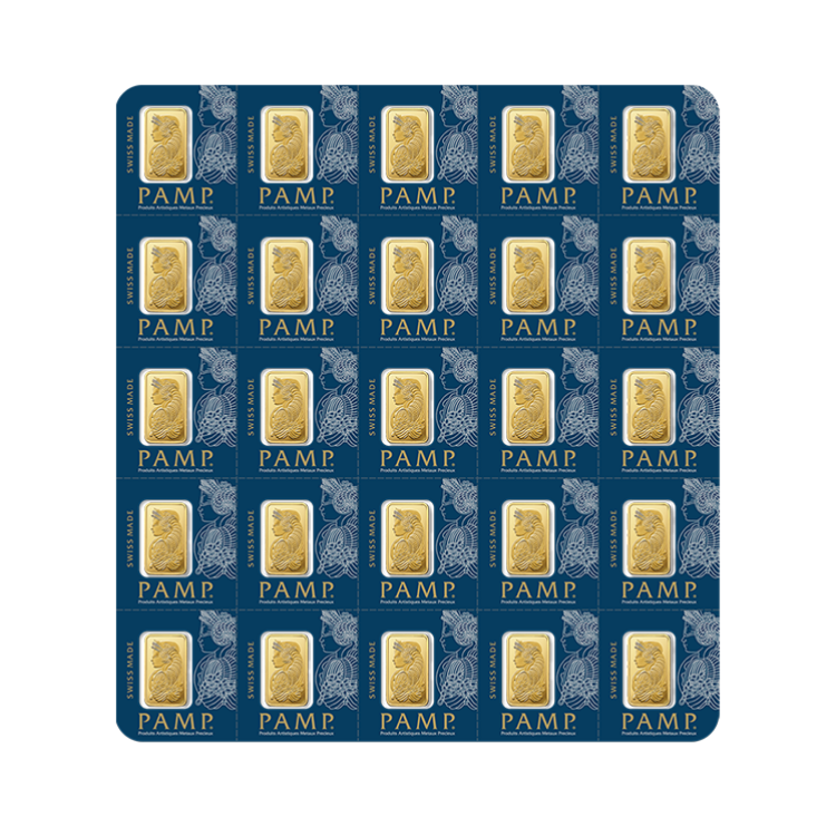25x 1 gram goudbaar Pamp Suisse