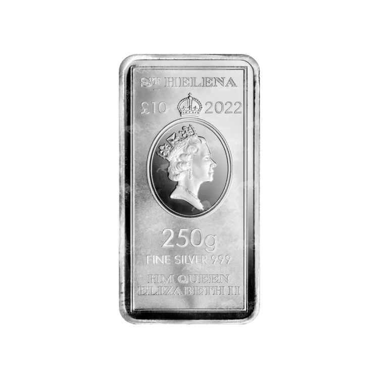 250 gram zilveren St. Helena muntbaar (coinbar)