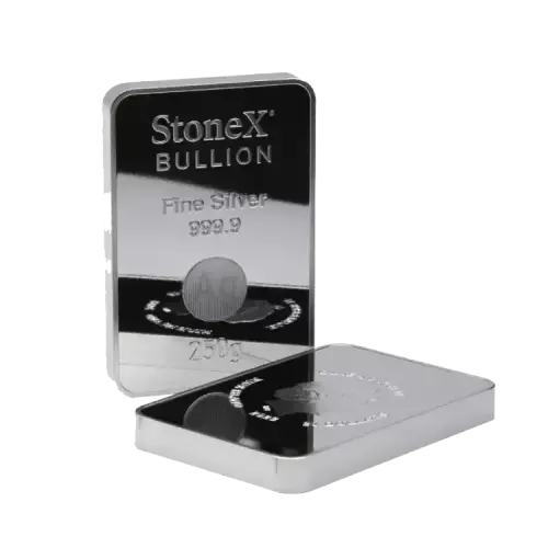 250 gram zilveren muntbaar (coinbar)