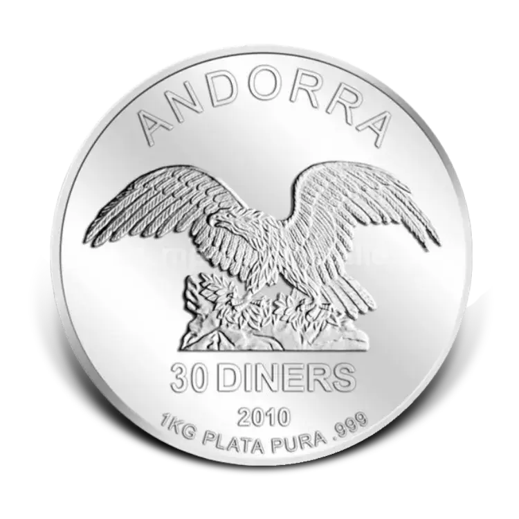 1 kilo zilveren Andorra Eagle munt